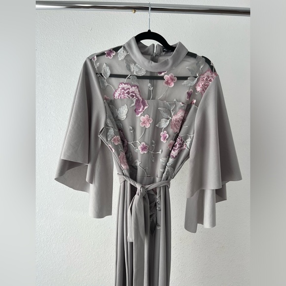 Boho floral grey maxi dress - Picture 4 of 8